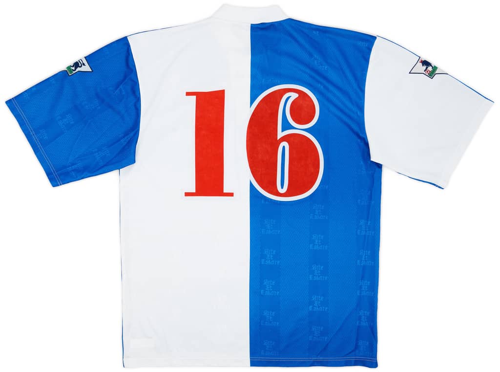 1996-97 Blackburn Match Issue Home Shirt #16