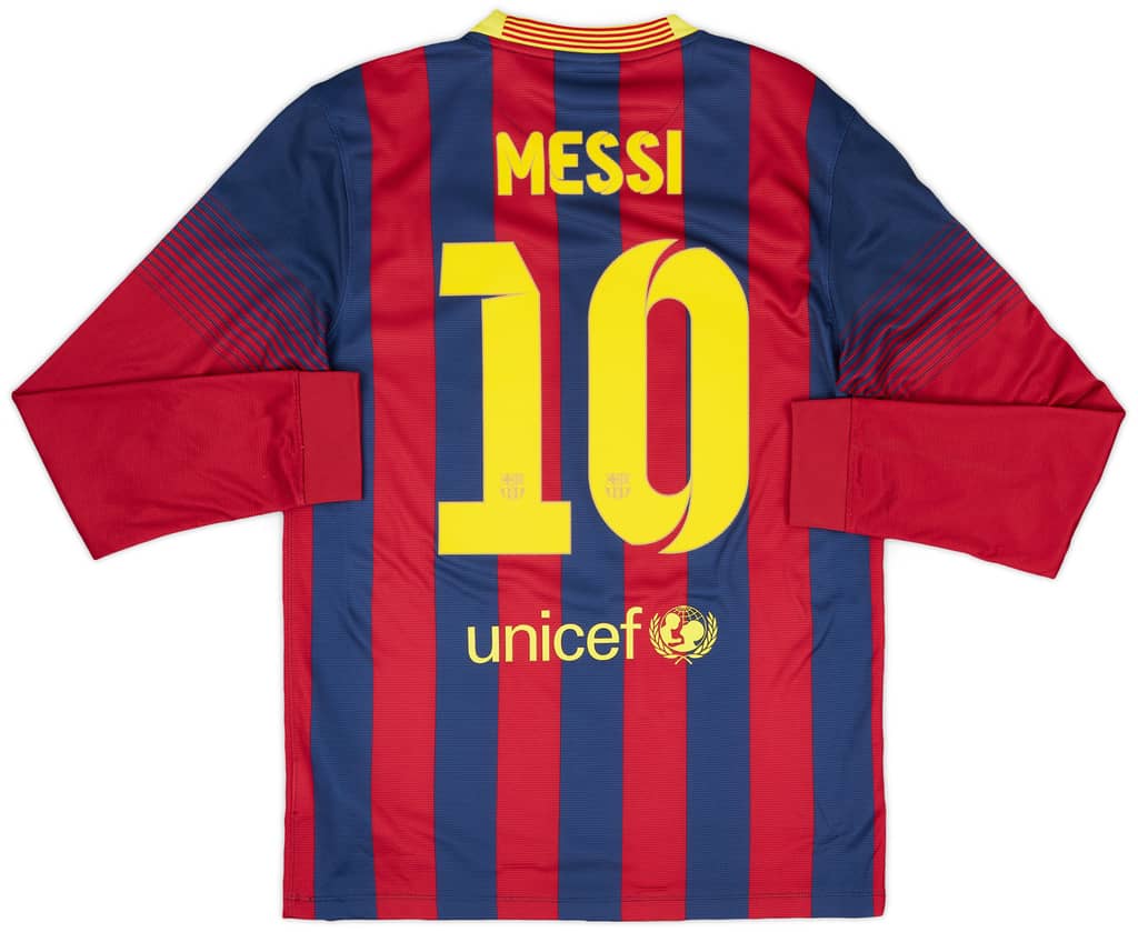 2013-14 Barcelona Home L/S Shirt Messi #10 - 8/10 - (S)