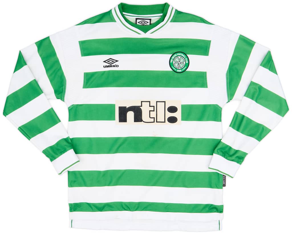 1999-01 Celtic Home L/S Shirt Petrov #19 - 7/10 - (M)