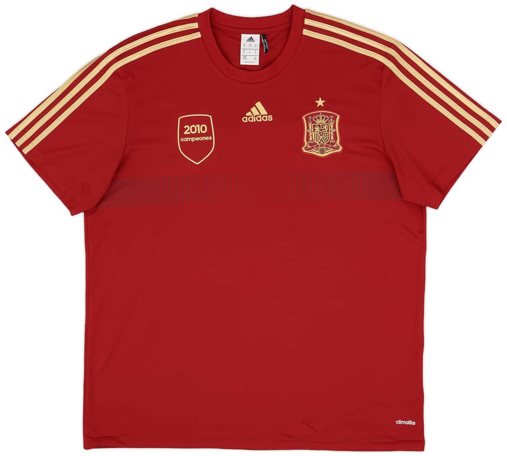 2013-14 Spain '2010 campeones' adidas Training Shirt - 8/10 - (XL)