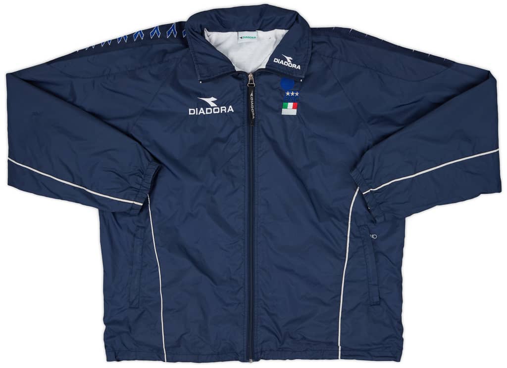 1998 Italy FIGC Diadora Hooded Rain Jacket - 8/10 - (M)