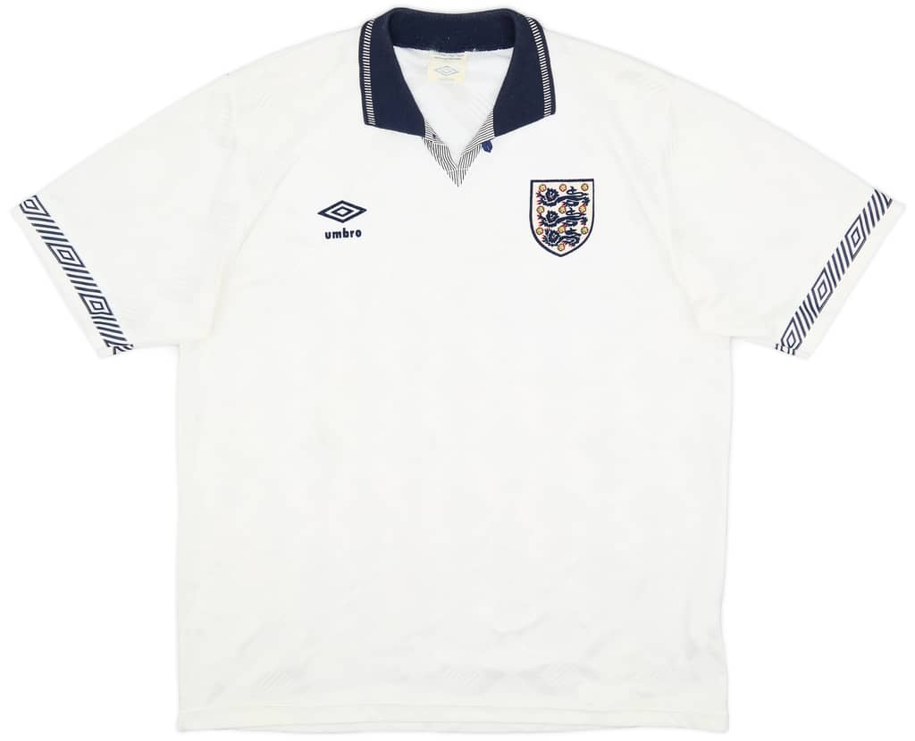 1990-92 England Home Shirt - 8/10 - (L)