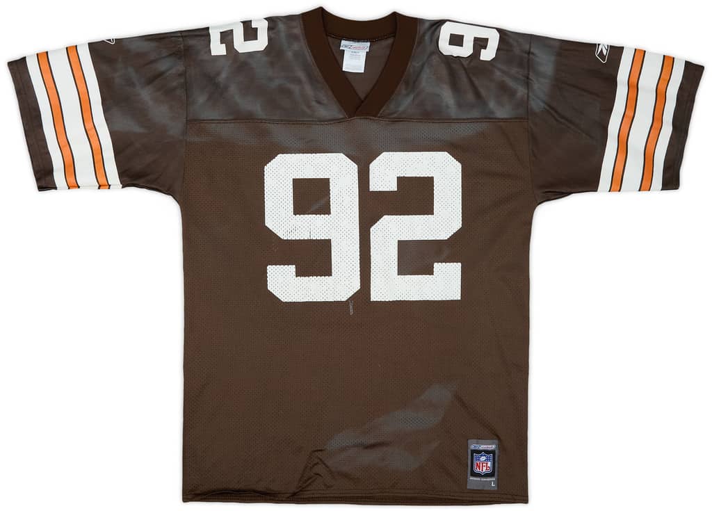 2001 Cleveland Browns Brown #92 Reebok Home Jersey - 5/10 - (L)