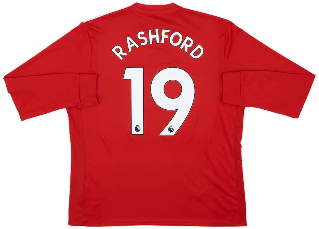 2017-18 Manchester United Home L/S Shirt Rashford #19 - 5/10 - (XL)