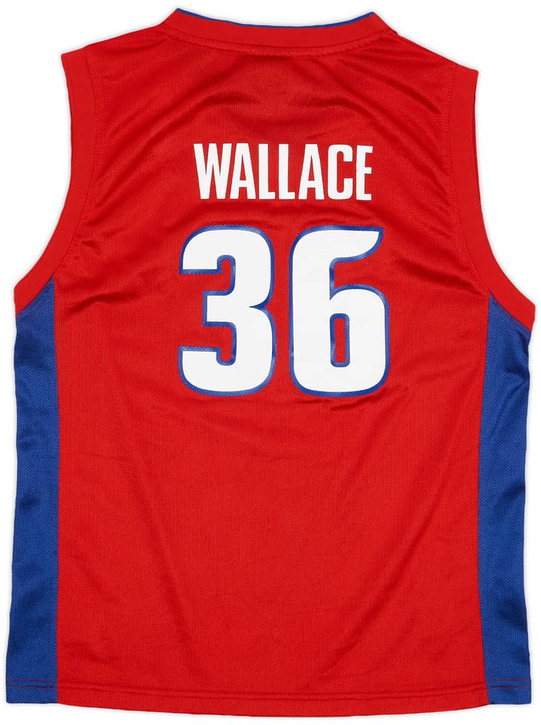 2005-06 Detroit Pistons Wallace #36 Reebok Alternate Jersey - 9/10 - (L.Boys)