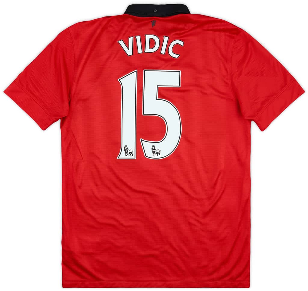 2013-14 Manchester United Home Shirt Vidic #15 - 8/10 - (S)