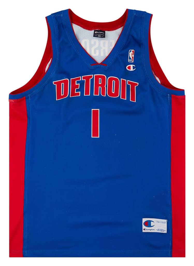 2008-09 Detroit Pistons Iverson #1 Champion Away Jersey (Very Good) XXL