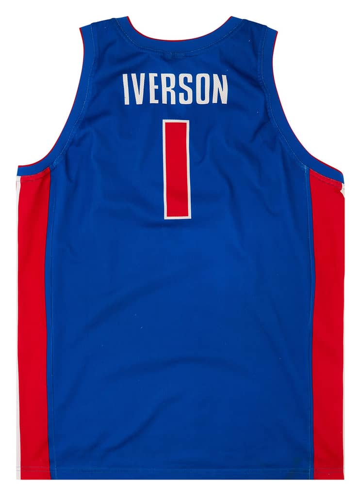 2008-09 Detroit Pistons Iverson #1 Champion Away Jersey (Very Good) XXL