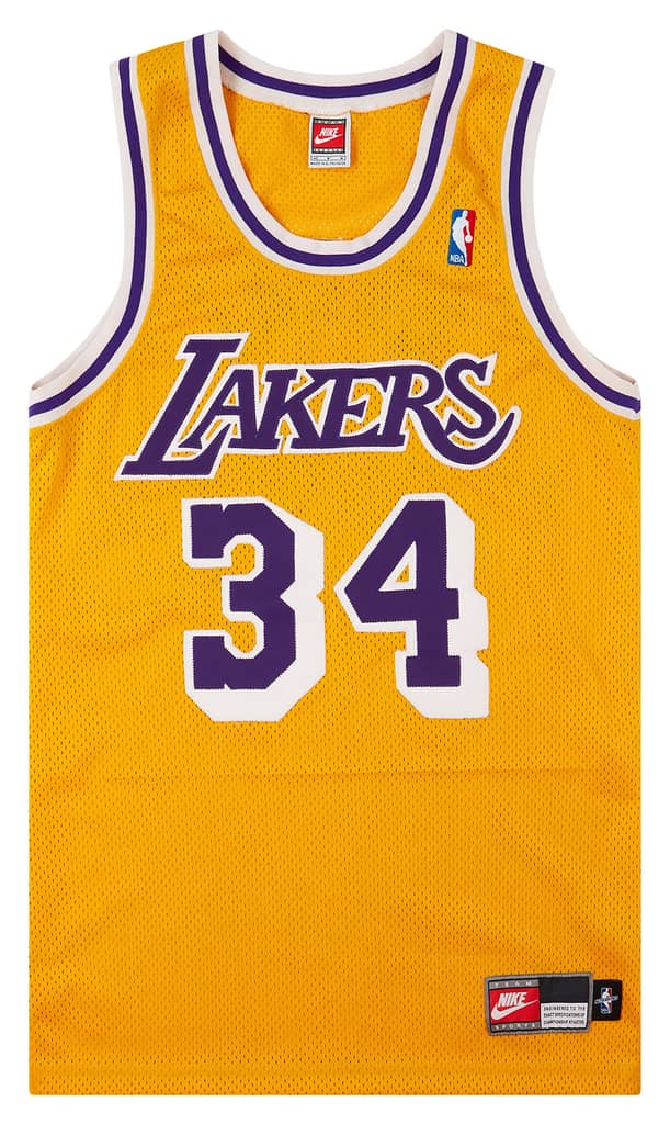 1997-99 Authentic LA Lakers O'Neal #34 Nike Home Jersey (Excellent) M