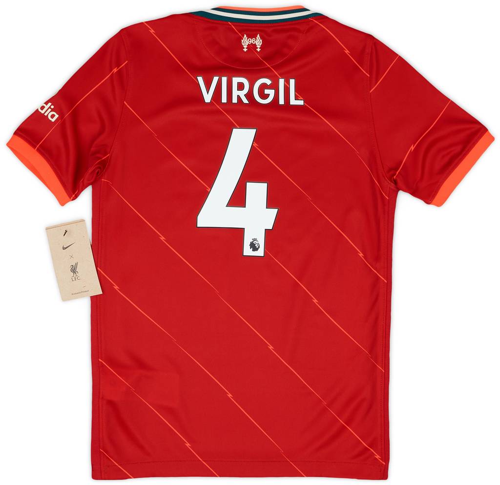 2021-22 Liverpool Home Shirt Virgil #4 (KIDS)