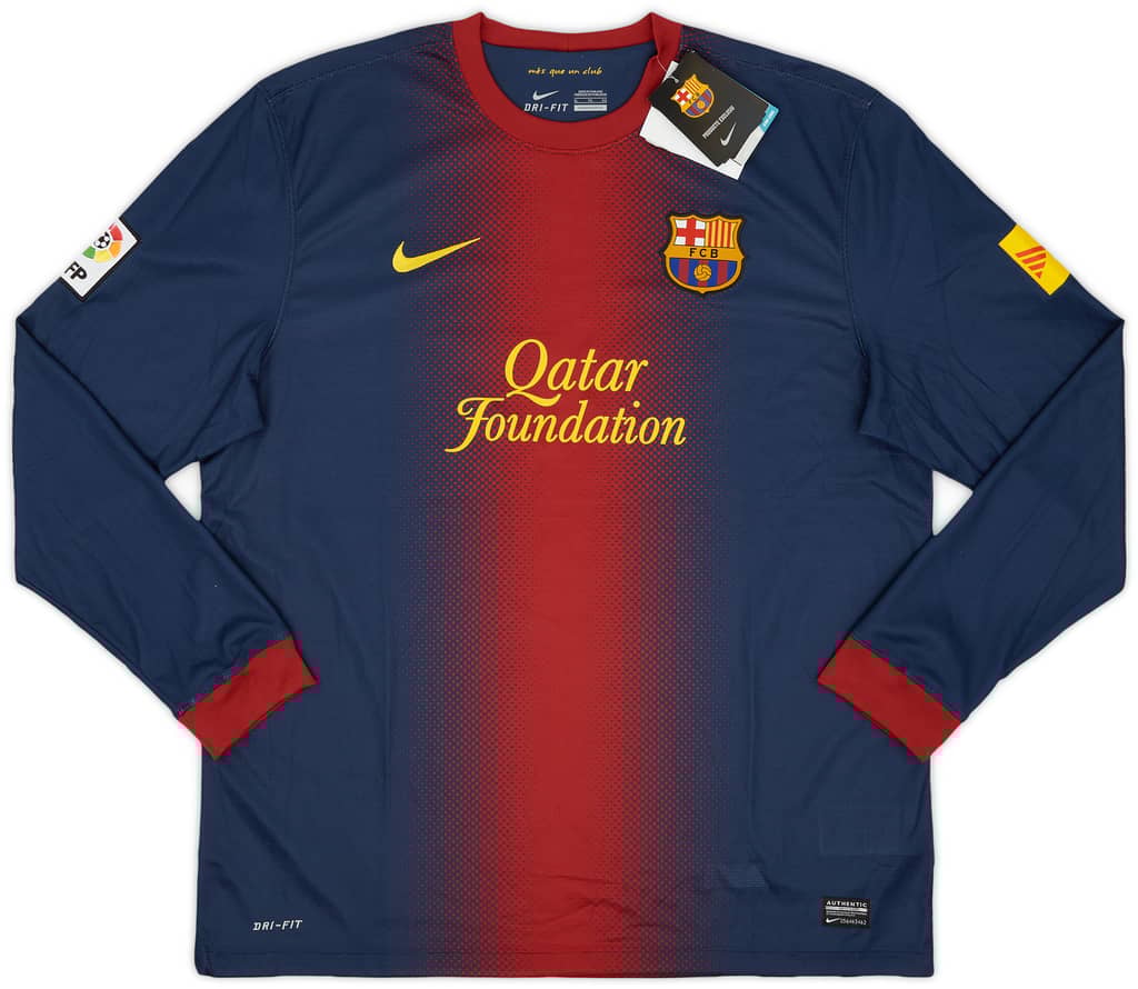 2012-13 Barcelona Home L/S Shirt Messi #10 (XL)