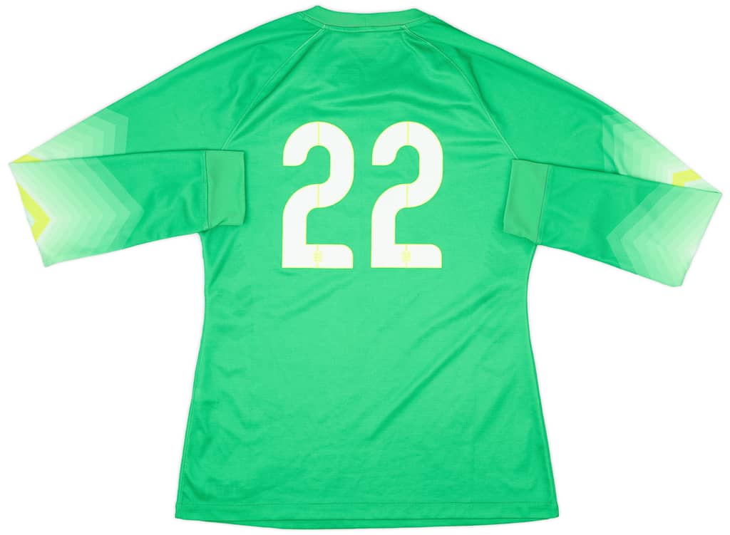 2014-15 England Player Issue GK Home Shirt #22 - 9/10 - (L)