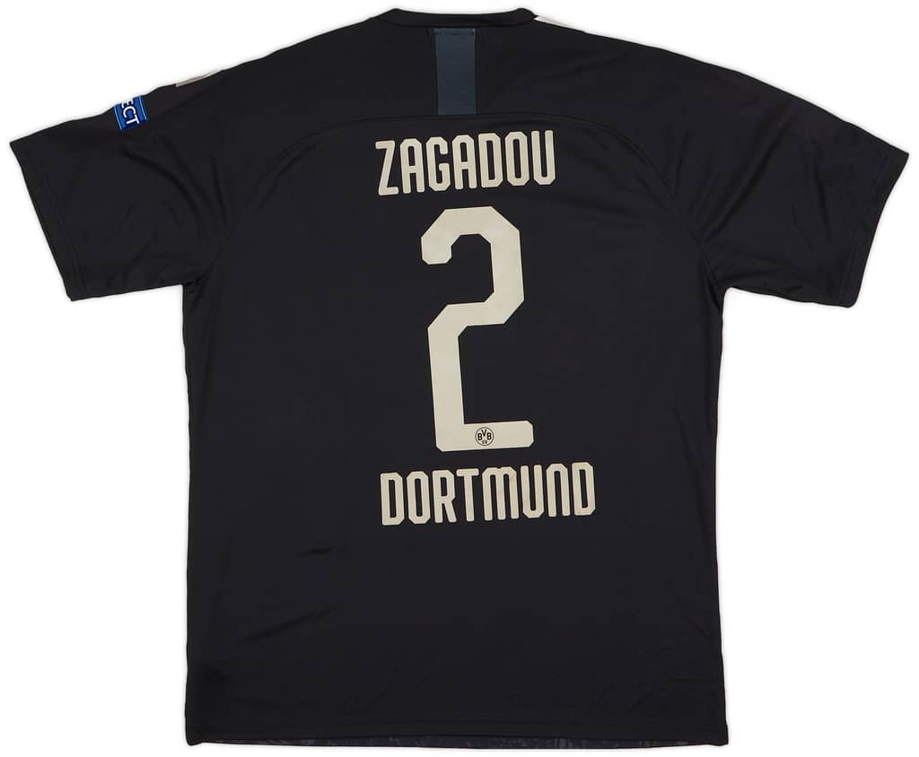 2019-20 Borussia Dortmund Player Issue Champions League Away Shirt Zagadou #2