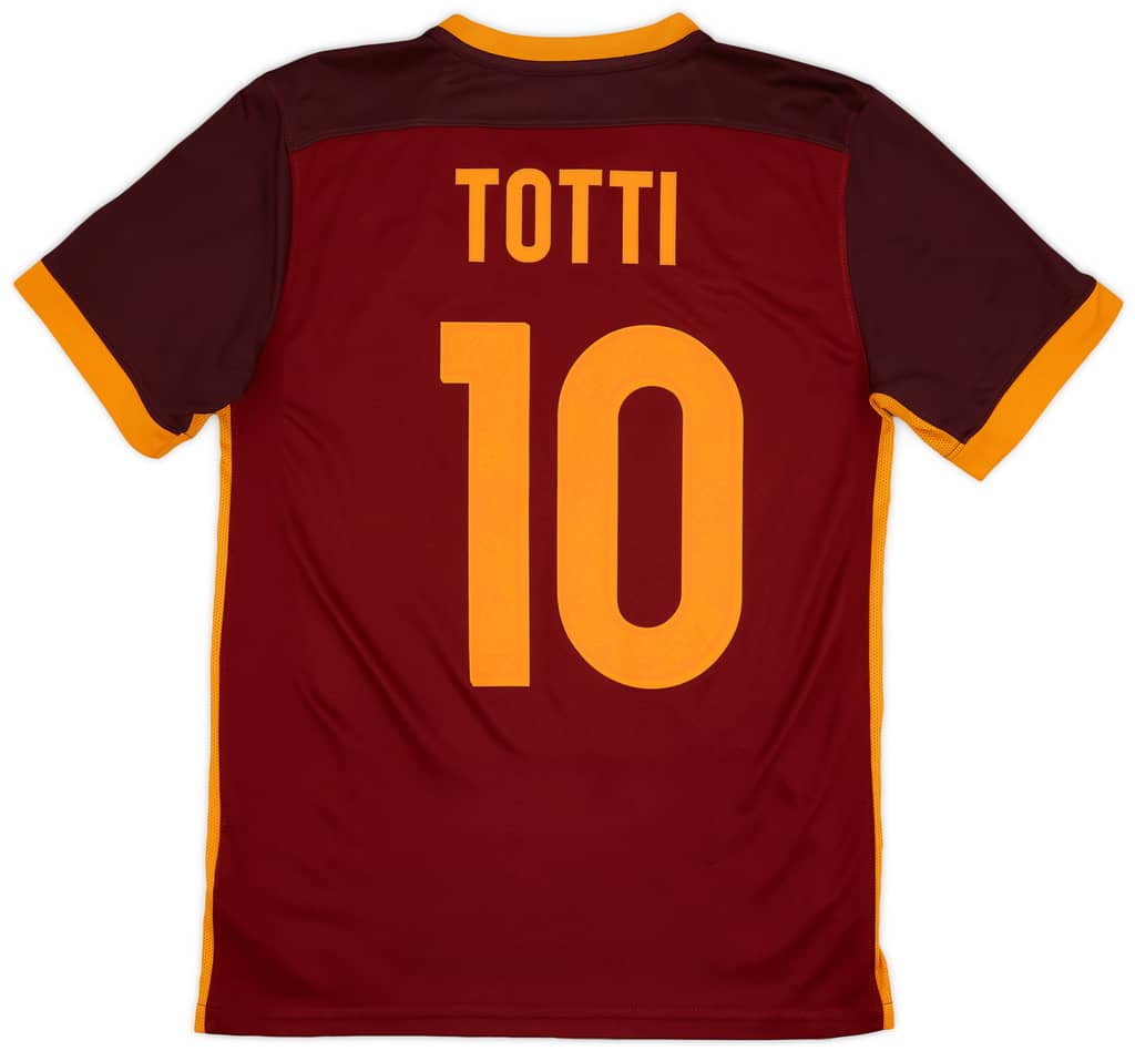 2015-16 Roma Home Shirt Totti #10 - 8/10 - (S)