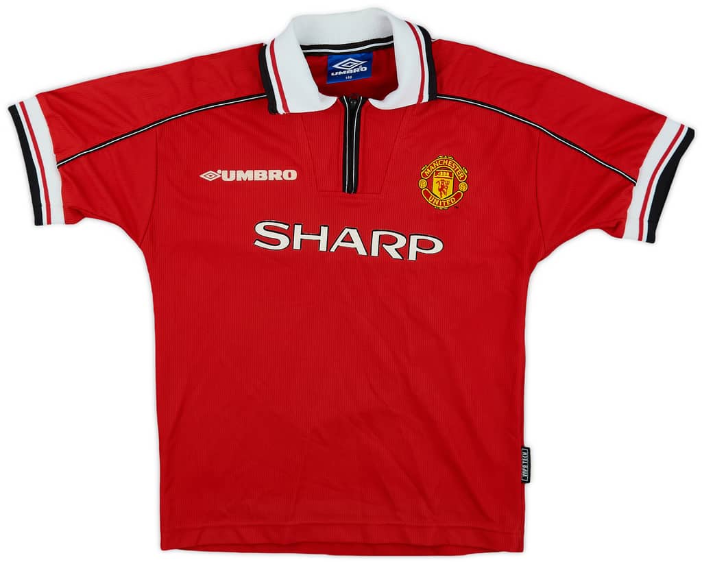 1998-00 Manchester United Home Shirt - 8/10 - (M.Boys)