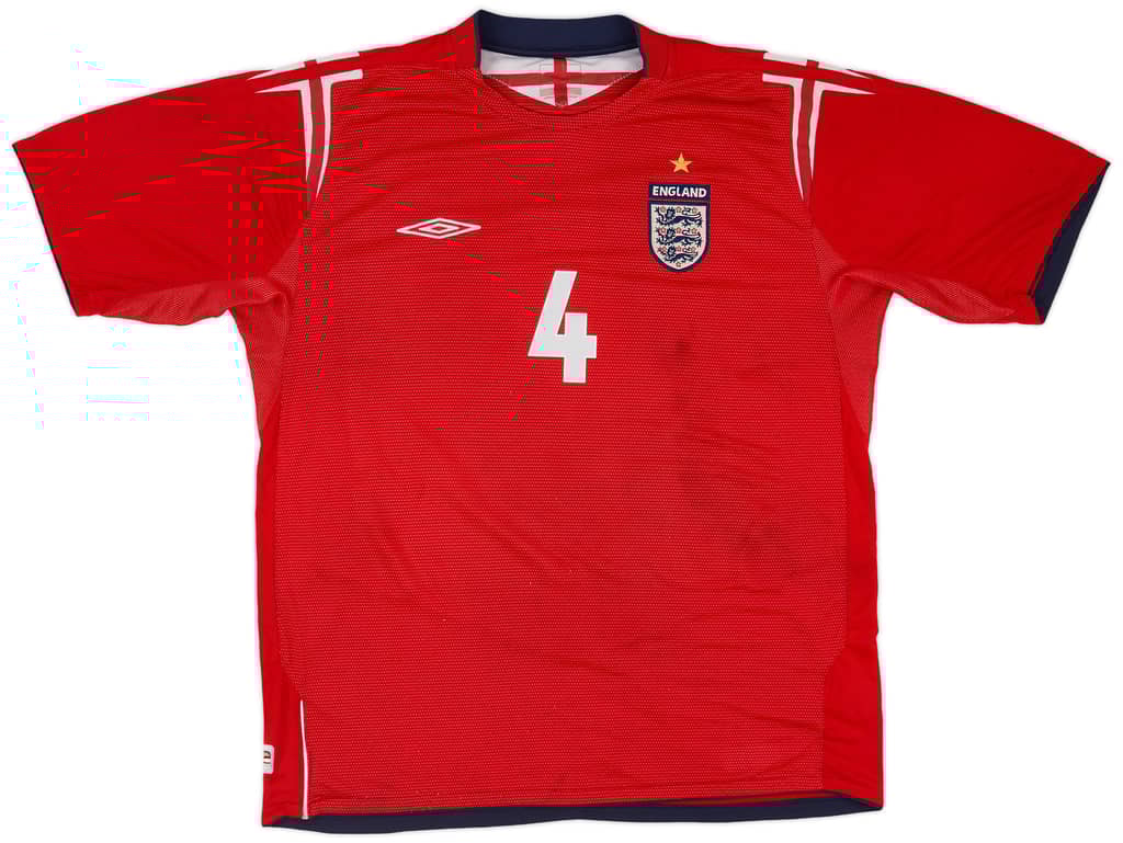 2004-06 England Away Shirt Gerrard #4 - 6/10 - (XXL)