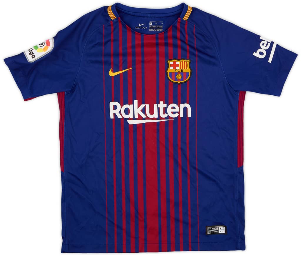 2017-18 Barcelona Home Shirt - 8/10 - (M.Boys)