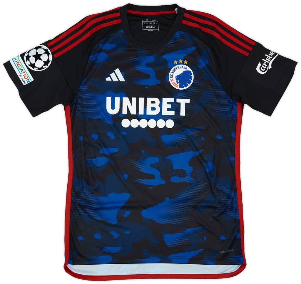 2023-24 FC Copenhagen Match Issue Champions League Away Shirt Lerager #12