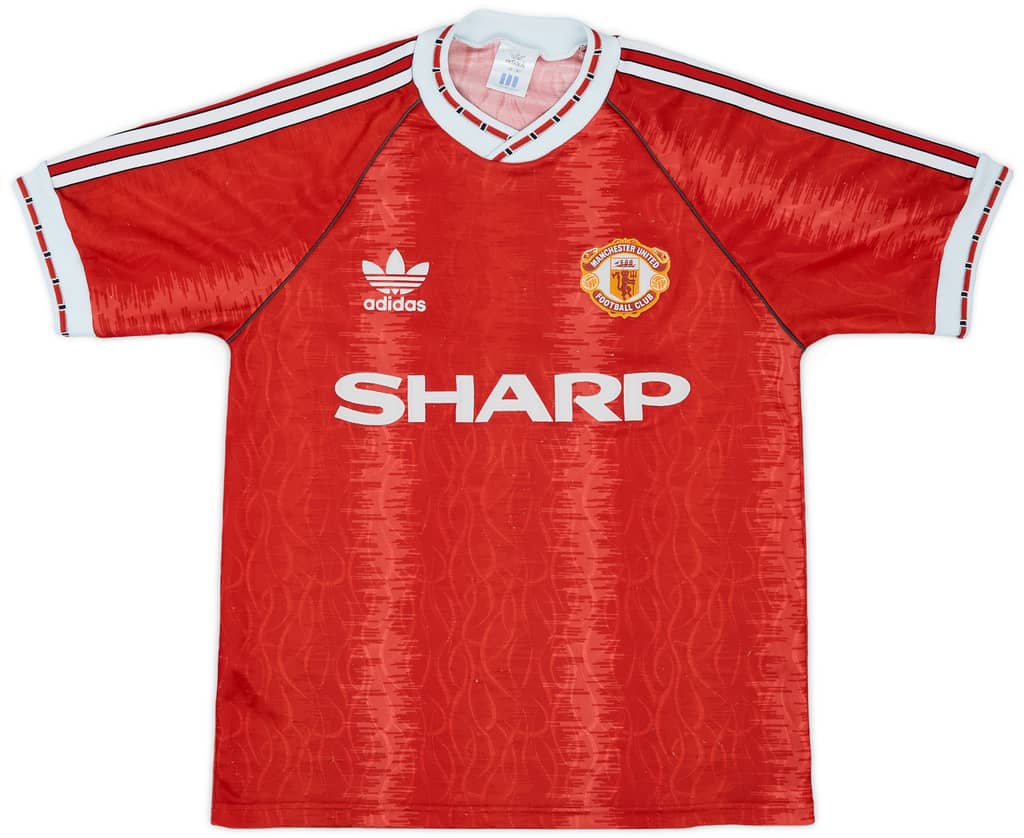 1990-92 Manchester United Home Shirt - 7/10 - (S)