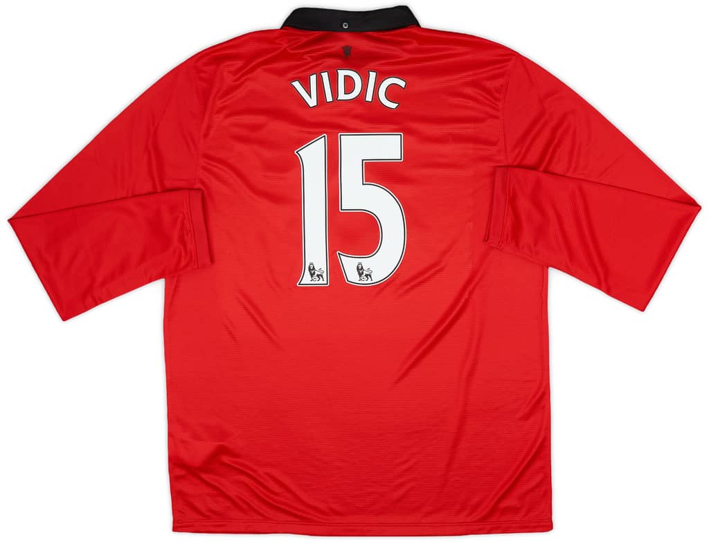 2013-14 Manchester United Home L/S Shirt Vidic #15 (XL)