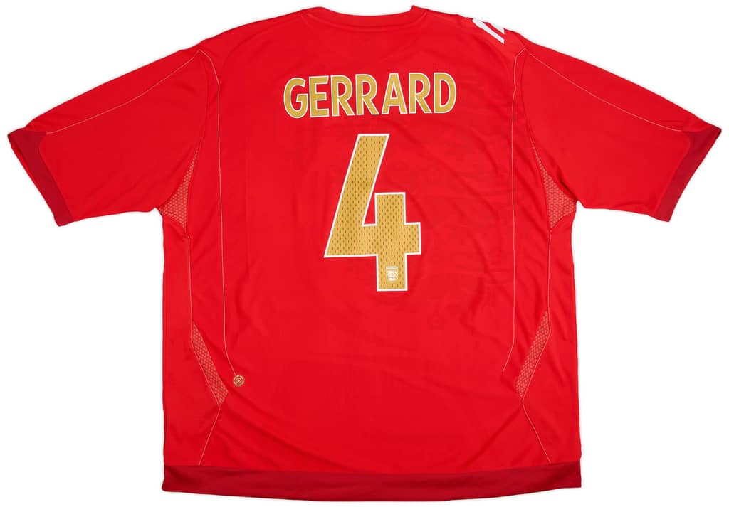 2006-08 England Away Shirt Gerrard #4 - 8/10 - (3XL)