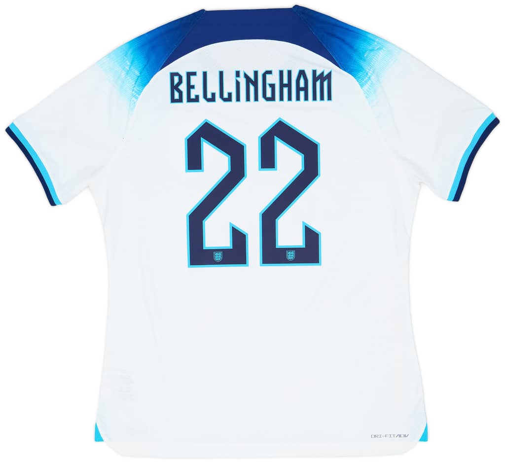 2022-23 England Authentic Home Shirt Bellingham #22 - 8/10 - (XL)