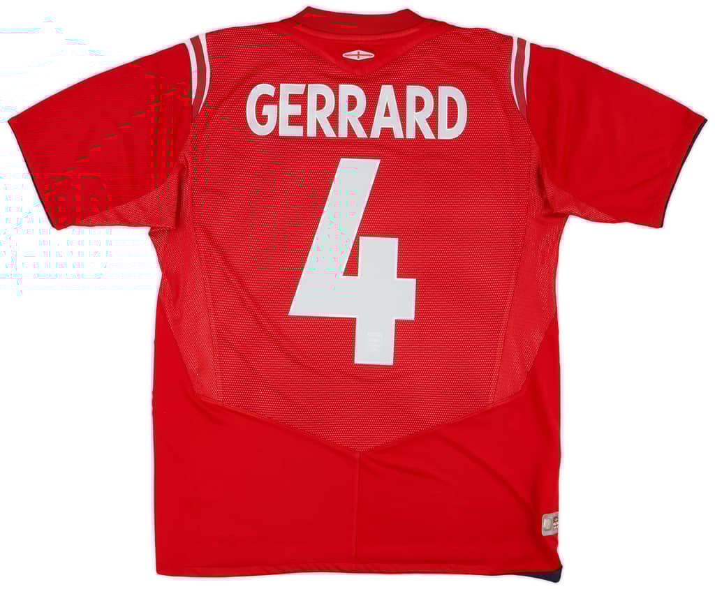 2004-06 England Away Shirt Gerrard #4 - 8/10 - (L)