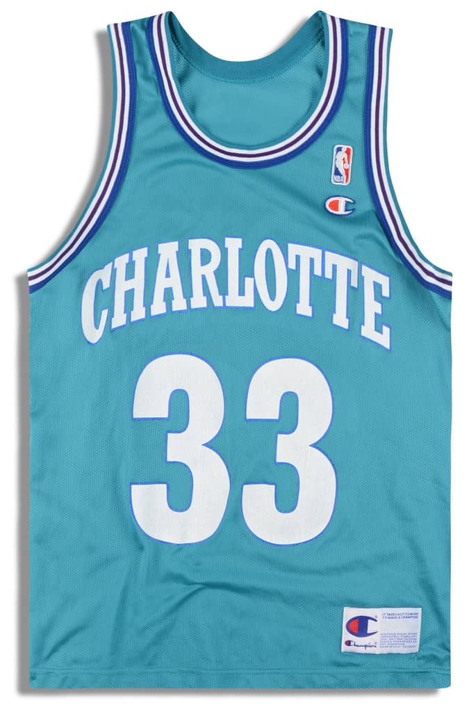 1995 Charlotte Hornets Mourning #33 Champion Jersey (Away) M