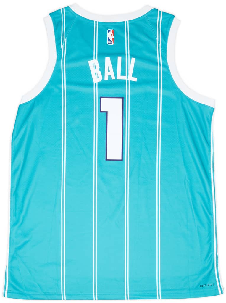 2022-25 Charlotte Hornets Ball #1 Jordan Swingman Away Jersey - 9/10 - (XL)