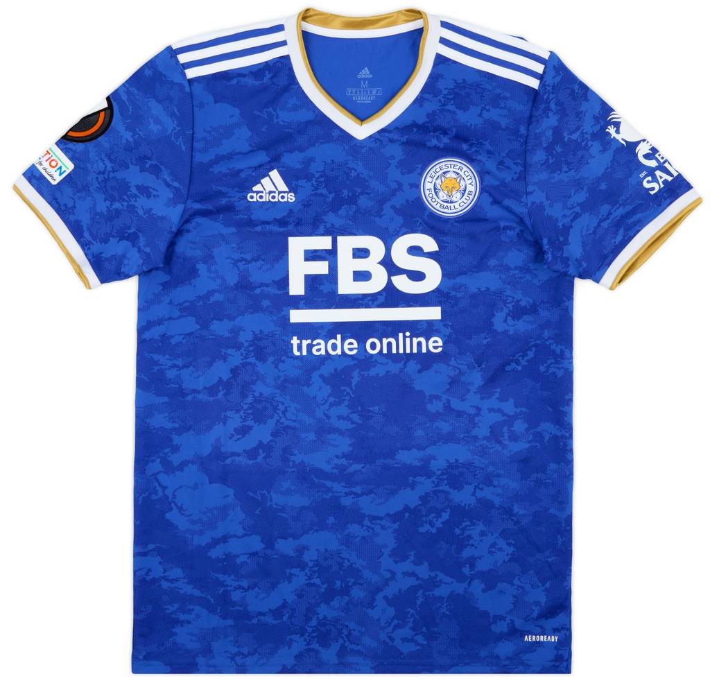 2021-22 Leicester Match Issue Europa League Home Shirt Barnes #7