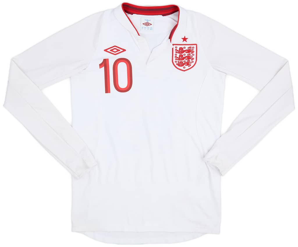 2012-13 England Home L/S Shirt Rooney #10 - 8/10 - (XL.Boys)