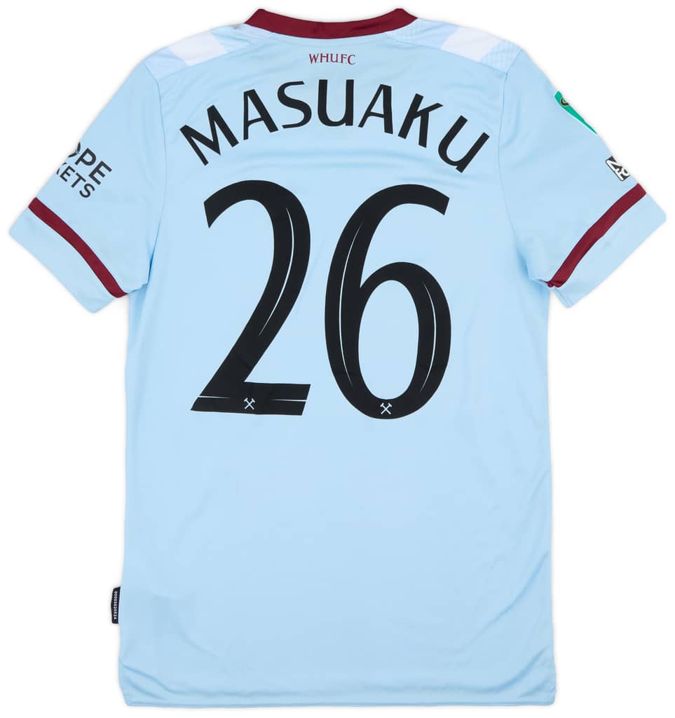 2021-22 West Ham Match Issue Carabao Cup Away Shirt Masuaku #26