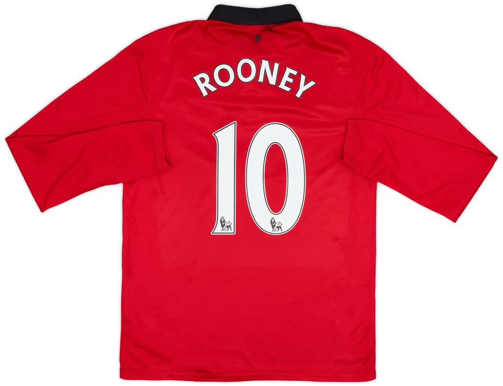 2013-14 Manchester United Home L/S Shirt Rooney #10 - 8/10 - (M)