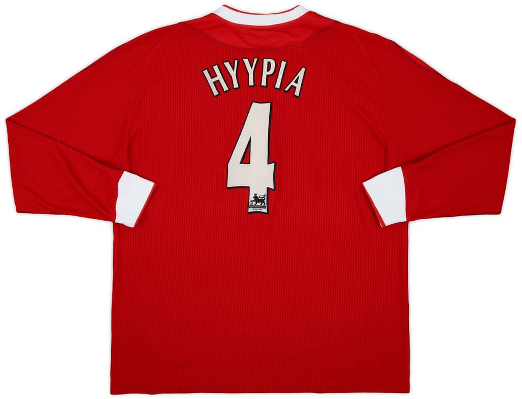 2002-04 Liverpool Home L/S Shirt Hyypia #4 - 9/10 - (L)