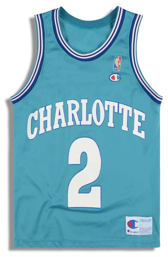 1992-95 Charlotte Hornets Johnson #2 Champion Jersey (Away) S