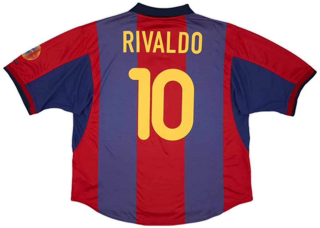 2000-01 Barcelona Home Shirt Rivaldo #10 - 5/10 - (XL)