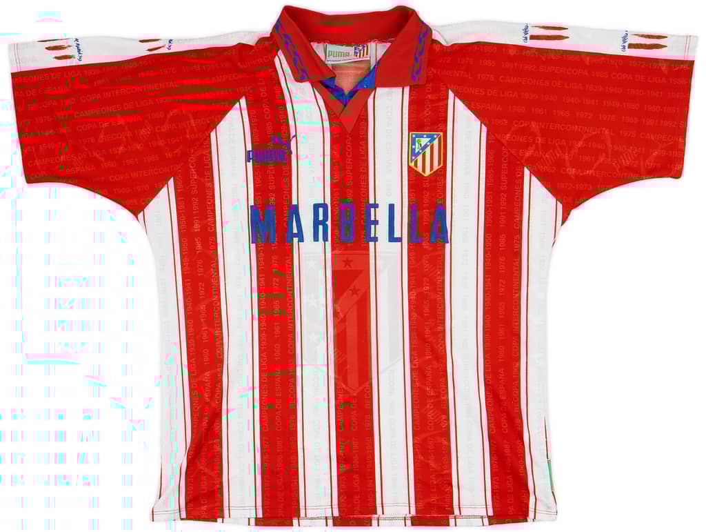 1995-96 Atletico Madrid Home Shirt - 8/10 - (XL)