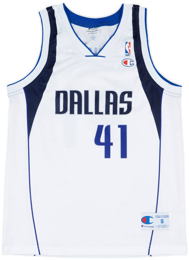 2001-10 Dallas Mavericks Nowitzki #41 Champion Home Jersey - 9/10 - (S)