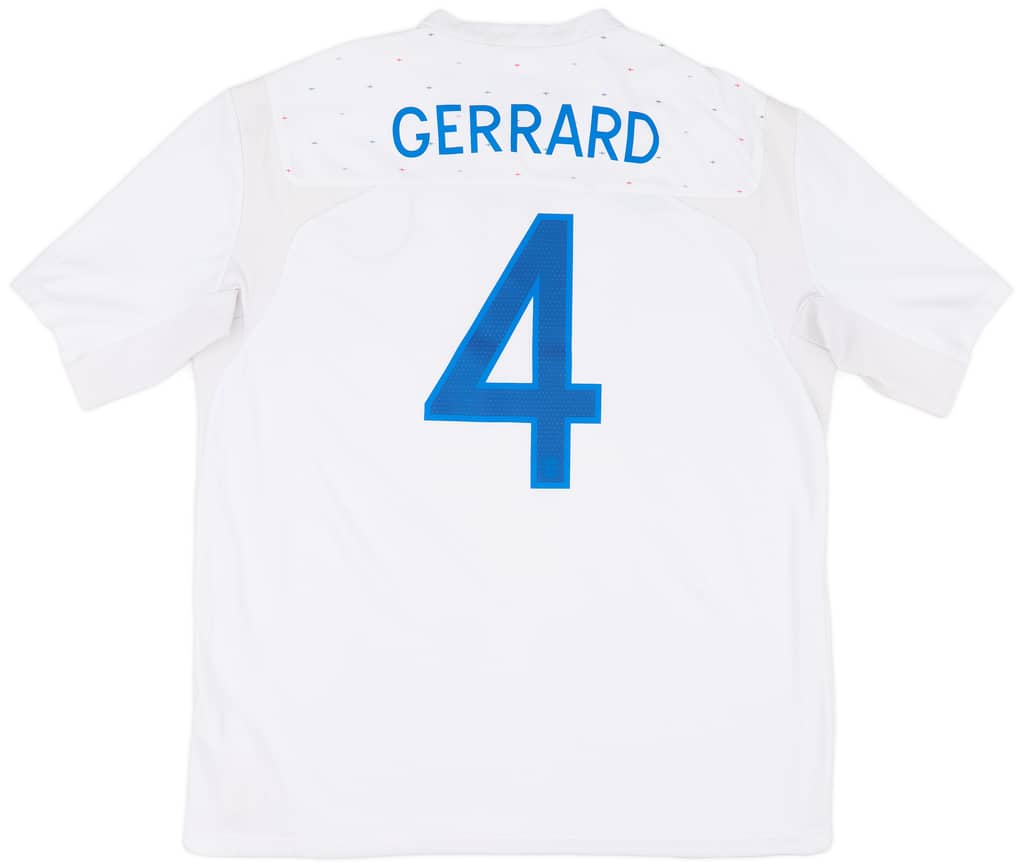 2010-11 England Home Shirt Gerrard #4 - 7/10 - (XL)
