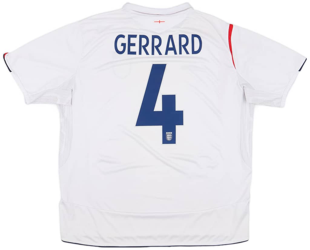 2005-07 England Home Shirt Gerrard #4 - 6/10 - (XXL)