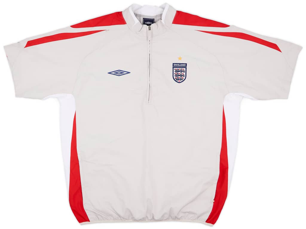2007-09 England Umbro 1/4 Zip S/S Drill Top - 9/10 - (L)