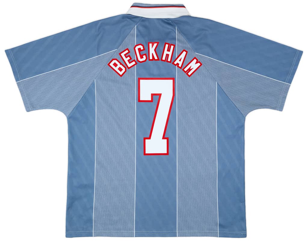 1996-97 England Away Shirt Beckham #7 - 9/10 - (XL)