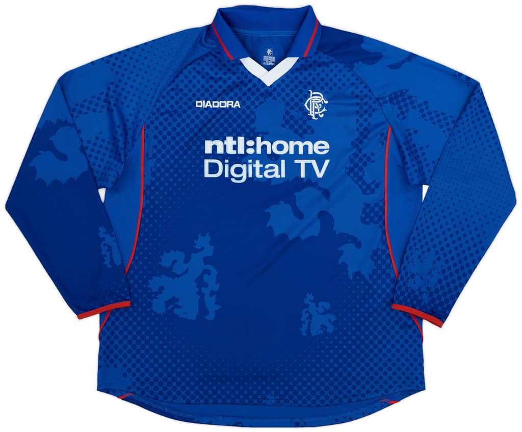 2002-03 Rangers Home L/S Shirt - 9/10 - (XL)