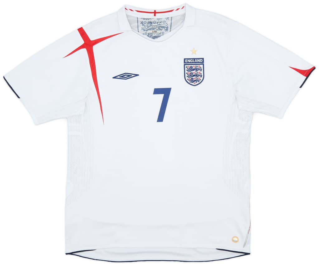 2005-07 England Home Shirt Beckham #7 - 6/10 - (L)