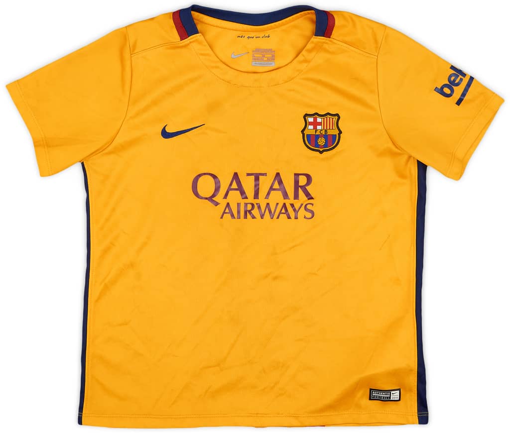 2015-16 Barcelona Away Shirt - 7/10 - (7-8 Years)