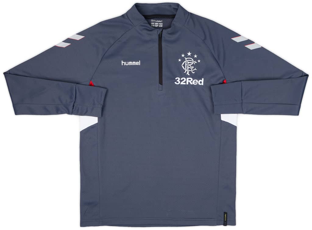 2018-19 Rangers Hummel 1/4 Zip Drill Top - 9/10 - (S)
