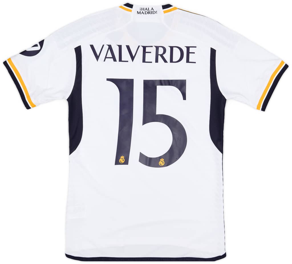 2023-24 Real Madrid Authentic Home Shirt Valverde #15 (S)