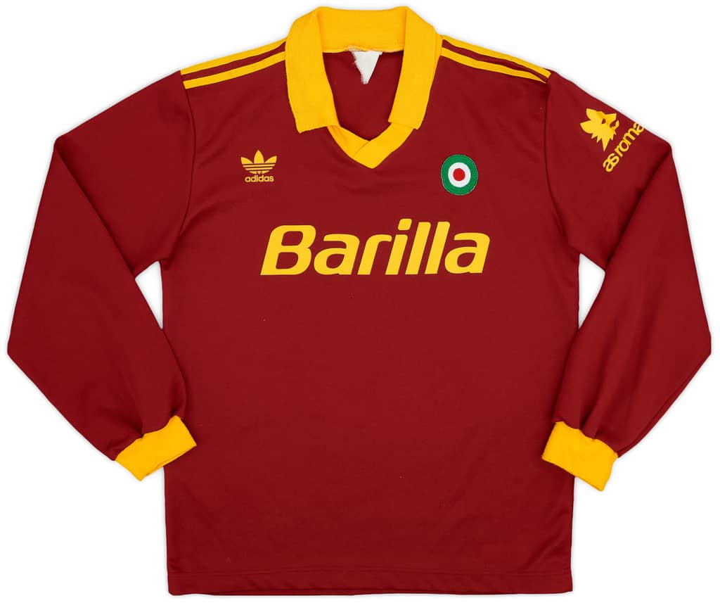 1991-92 Roma Home L/S Shirt - 7/10 - (S)