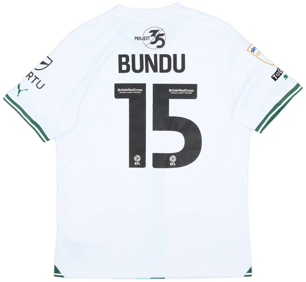 2023-24 Plymouth Match Issue Away Shirt Bundu #15