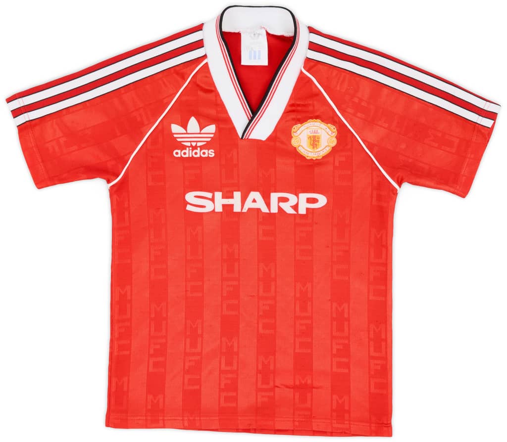 1988-90 Manchester United Home Shirt - 6/10 - (S.Boys)